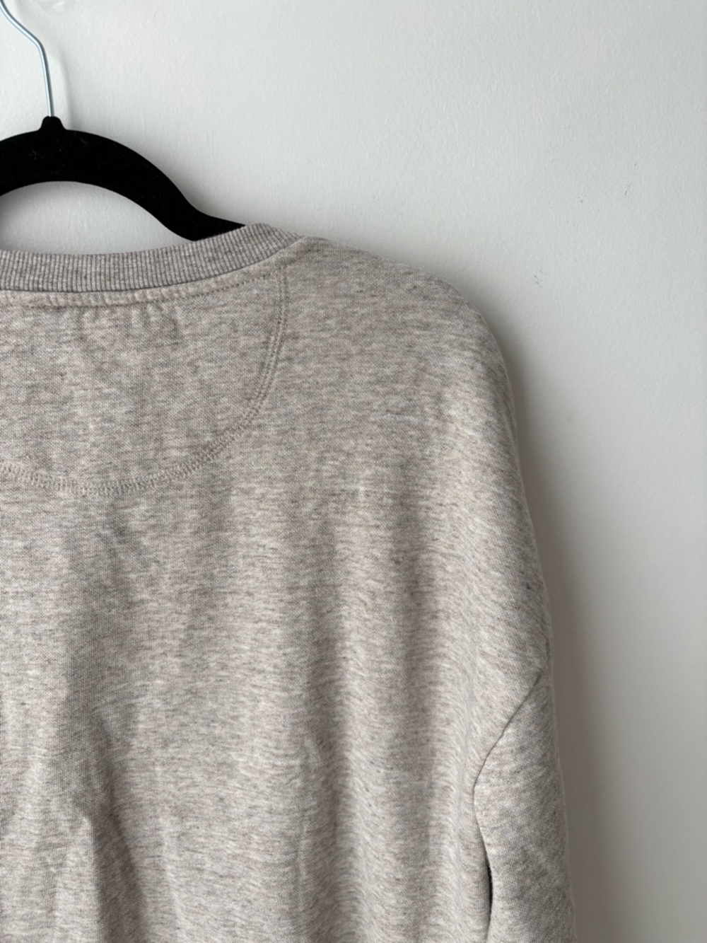 Oversized Neutral Sweatshirt Cotton Pullover Minimalist SoftCrewneck oatmeal - Picture 6 of 8